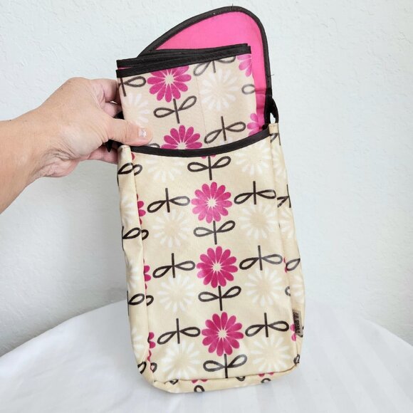 JJ Cole Collection Baby Changing Kit Pink Flowers Floral Pod Portable Bag Pad - Picture 5 of 16